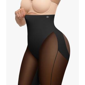 SHAPELLX Butt Lifting Shapewear for Women Tummy Control Body Shaper Faja Shorts High Waisted Girdle Mesh Compression Panties 3XL Black