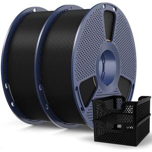 SUNLU PLA+2.0 Filament 1.75mm Black 2KG, High Speed PLA Plus2.0 Tougher and Stronger 3D Printer Filament Dimensional Accuracy +/- 0.02mm, 2 Pcs 1kg Spool(2.2lbs) Fits for Most FDM 3D Printers