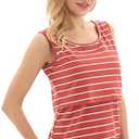 Bearsland Women's Sleeveless Maternity Nursing Tank Tops Breastfeeding Shirts (XXL)