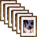 SESEAT 11x14 Frames, Display Pictures 8x10 With mat or 11x14 Prints Without Mat,Wall Mounting,Brown,6PCS
