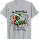 Dachshund Christmas Walking in A Wiener Wonderland Cute Dog Men Women Kids T-Shirt, S
