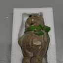 Wooden Bear Christmas Decorations for Home, Resin Bear Figurines Decor Perfect for for Xmas, Holiday, Winter Wonderland Party Decoration Ornament Supplies (6.5" H)