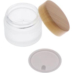 3Pcs Glass Lotion Cream Container with Lid Refillable Empty Sample Cosmetic Jar for Makeup Scrub Cream Toiletries Home Travel (Clear,15ml,30ml,50ml)