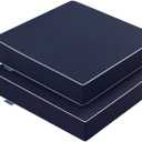 MIULEE Navy Outdoor Chair Cushions Set of 2, 19x19x3 Inch Waterproof Patio Seat Cushions for Outdoor Furniture Couch Sofa, 3 Year Color Fastness High Density Foam with Adjustable Ties