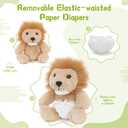 MorisMos 5Pcs Lion Stuffed Animal Set, 13.7" Stuffed Lion Plush Toys with 4 Babies Inside, Wild Animal Plush Toys, Gift for Boys, Girls, Kids Birthday Christmas