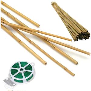 50 Pack 8ft Bamboo Plant Stakes for Wood Garden SticksWooden Plant SupportsBamboosBamboo TrellisCrafts