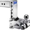 B&W Trailer Hitches Chrome Tow & Stow Adjustable Trailer Hitch Ball Mount - Fits 2.5" Receiver, Tri-Ball (1-7/8" x 2" x 2-5/16"), 7" Drop, 18,000 GTW - TS20049C