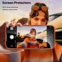 Meifigno Designed for iPhone 17 Pro Max Case 6.9", [Glitter Card & Wrist Strap] [Compatible with MagSafe] [2X HD Screen Protectors] Surround Raised Lens Protection for 17 ProMax Case, Cosmic Orange