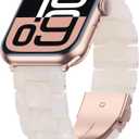 iiteeology Compatible with Apple Watch Band 42mm 41mm 40mm , Light Resin with Stainless Steel Replacement Wristband for iWatch Ultra 3/Ultra 2 49mm Series 11-1 SE 3