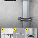 8 Inch Pipe Hanger Bracket, Heavy Gauge Steel Support with Rubber Pad for 7.8-8.2 Inch Duct & Chimney, Industrial Pipe Support
