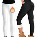 Blue Breath Fleece Lined Leggings Women-Tummy Control High Waisted Workout Thermal Warm Soft Yoga Pants (XL)