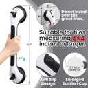 TAILI Shower Grab Bar Glow in The Dark, 2 Pack 16.8 in Grab Bars for Bathtubs and Showers, Shower Handle Shower Rail for Seniors and Elderly,Bathroom Safety Grip Removable No Drilling Waterproof Black,16.8", Black& Glow Green 