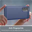 Case for Samsung Galaxy M55 Case, Carbon Fiber Shockproof Slim Silicone Rugged Soft TPU Back Phone Cover for Samsung Galaxy M55 Blue