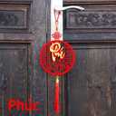 Vietnamese New Year Hanging Ornaments with Tassel, 2pcs Asian Lunar Year Pendants for 2026 Tết Việt NAM Décor, Red and Gold Lucky Wooden Charms Hanging Decorations for Door Wall Home Office
