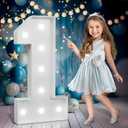 Marquee Numbers 3 feet tall,Cool White Light Up Numbers 1, Large Numbers for 1st 15th 16th Birthday Party Decorations, Big Numbers for Anniversary Decor DIY Kits