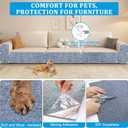 2 Pcs 78.7"x15.8" Cat Scratch Mat, Trimmable Self-Adhesive Carpet, DIY Climb Cat Scratcher for Furniture, Couch or Wall, Covering Cat Tree and Scratch Post Replacement Pad