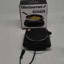 Elite Gourmet ESB-301BF Countertop Single Cast Iron Burner, 1000 Watts Electric Hot Plate, Temperature Controls, Power Indicator Lights, Easy to Clean, Black