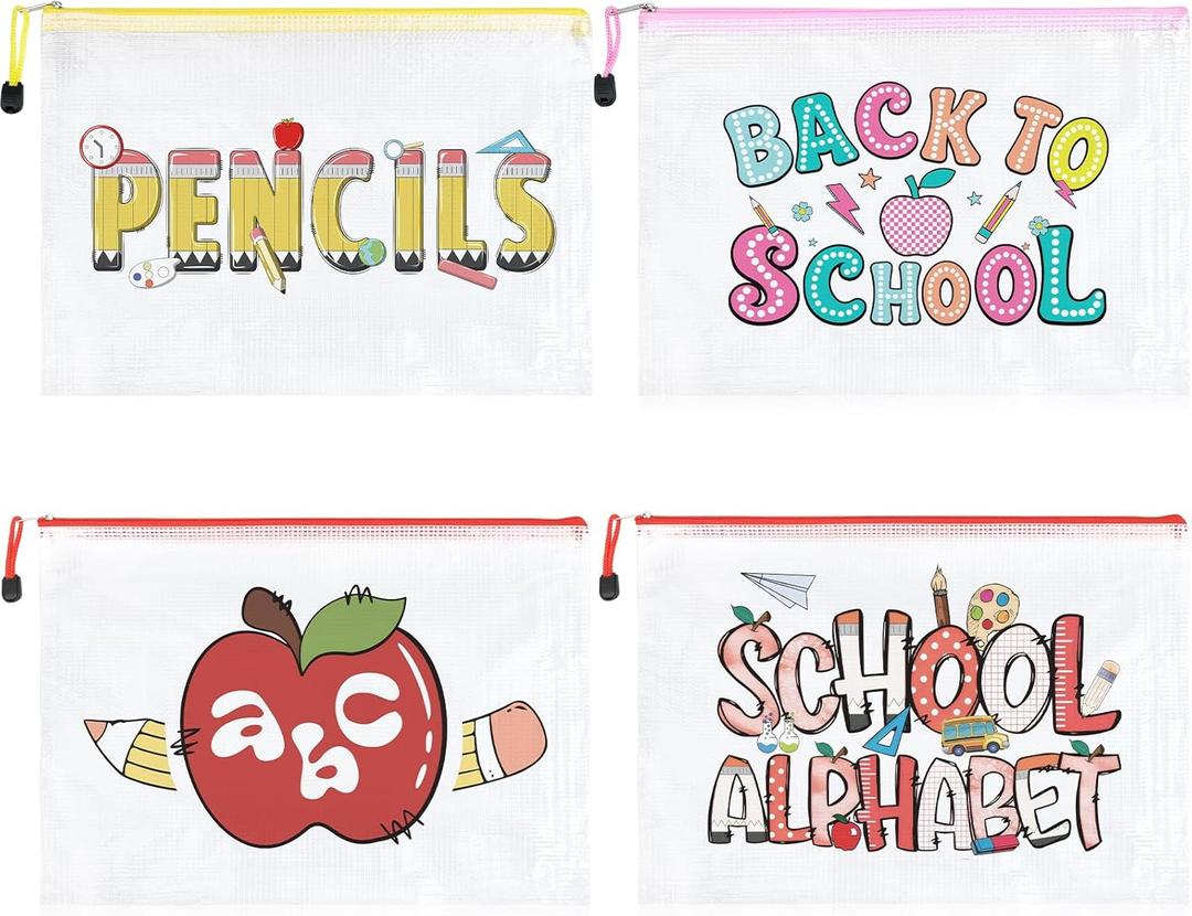 3 x SOIDRAM 4PCS Clear Toiletry and Makeup Bags Waterproof PVC Travel Cosmetic Organizer Pouches Transparent Zipper Bags for Women