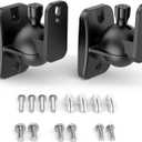 HomeMount Speaker Wall Mount Brackets - Surround & Bookshelf Speaker Wall Mounts Kit, Holds up to 8 lbs, 2 Pack, Black