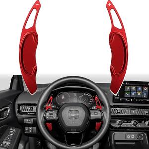 Thenice Compatible with Honda Civic Aluminium Alloy Paddle Shifters Paddle Shift Extension for 11th Gen Civic 2022-2026, Accord/CR-V 2023-2026 (Red)