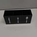 Suzile Acrylic Cutlery Storage Organizer Bin Silverware Caddy Countertop Knife Spoon and Fork Holder Kitchen 3 Section Tableware Storage Box for Cabinet Indoor Home Flatware Dining Room (Black,M)