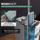 JOYMOOP Mop and Bucket Set, Flat Mop Flat Head, Microfiber Dust Mops for Household & Commercial Wall Cleaner with Long Handle, Hands-Free Floor Cleaning