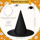 VioraWhite 19 Pcs Halloween Witch Hat Hanging Decor with Artificial Pumpkin, 12 Black Floating Witch Hats with Rope and 7 Pumpkin Set Halloween Party Decorations for Home Yard Porch Ceiling