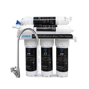 Eiree UF33 6 Stages Ultra Filtration Under Sink Water Filter System Under Counter Water Filter Direct Connect to Kitchen Faucet, Reduces Chlorine, Taste and Odor, Fluoride