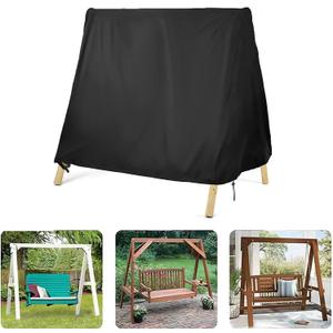 PLUSLEYSC Outdoor Swing Cover, A-Frame Patio Swing Cover for Outdoor Furniture Porch Cover Waterproof UV Resistant Protector(72''LX67''WX55''H) (Black)