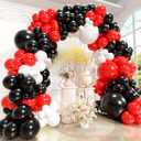 Red Black White Balloons Garland Arch Kit 162pcs, Different Size Red Black White Balloons Arch for 2026 Graduation Birthday Racing Car Poker Card Bachelor Party Anniversary Party Decorations