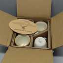 famiware Coffee Mugs Set of 4, Ocean Round 11.5oz Coffee Cup Set with Handle for Cocoa, Milk, Hot Chocolate, Tea or Water, Stoneware Cups for Kitchen, Microwave Dishwasher Safe, Vanilla White