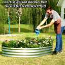 4x2x1 Ft Galvanized Raised Garden Bed with Open Bottom, Outdoor Thickening Oval Planter Box for Herbs, Vegetables, Fruits (Silver)