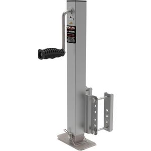 2,500 Lbs Heavy Duty Trailer Jack, Fixed Mount Jack w/Drop Leg, Silver