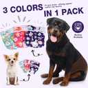 Pet Soft Washable Female Diapers (3 Pack) Female Dog Diapers, Comfort Reusable Doggy Diapers for Girl Dog in Period Heat (Bloom, S)