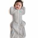 Love to Dream Swaddle UP, Baby Sleep Sack, Self-Soothing Swaddles for Newborns, Improves Sleep, Snug Fit Helps Calm Startle Reflex, New Born Essentials for Baby, 1.0 TOG, 13-19 lbs, Gray Medium, Cotton