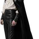 Gothic Half Shoulder Cloak with Feather Cape for Halloween Cosplay