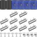 10 PCS Solar Panel Mounting Brackets Kits, Aluminum Alloy 120mm Z Bracket Solar Panel Mounting Rails, 30mm/35mm End Clamp & Mid Clamp for Flat, Metal, Tin, Sheet Roof