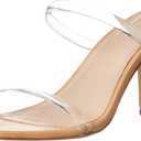 The Drop Women's Avery Square Toe Two Strap High Heeled Sandal (8, Clear)