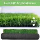 Realistic Artificial Grass Turf Mat 3 Ft X 5 Ft, 0.8 Pile Height Synthetic Fake Green Lawn Rug with Drainage Holes, Pet Dog Turf for Indoor Outdoor Patio Garden Balcony, Custom