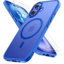 Miracase Magnetic Series for iPhone 16 Case [Compatible with MagSafe] [with 2X Screen Protectors] Military-Grade Protection, Anti-Fingerprint, Slim Phone Case for iPhone 16 6.1 inch - Blue