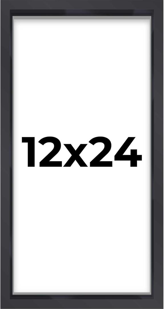 12x24 Shadow Box & Newspaper Frame Black | 3/4" Depth of Usable Space| Interior Size 12x24 or 24x12 Inches| UV Resistant Acrylic, Acid-Free Backing, Wall Hangers | Made in USA