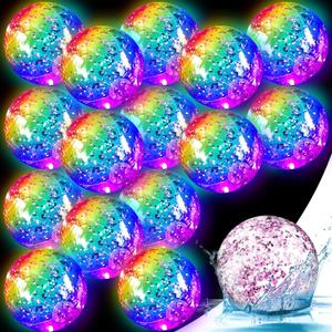Hungdao 36 Pcs LED Beach Ball 5 Inch Mini Light up Inflatable Beach Balls Glow in The Dark Balls for Adults Sports Floating Summer Swimming Pool Favors, (Pink)