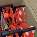 4 Pack Woods Extension Cord Storage Reel - Holds Up to 150 Feet of 16/3 or 125 Feet of 14/3 Gauge Cord - Tangle-Free Design for Indoor or Outdoor Use - Side-Mounted Crank - Red & Black