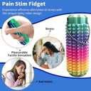 3 x Little Ouchies Pain Fidget  Spiky Sensory Roller for Adults, 3D Printed Tactile Stim Keychain, Discreet Pocket-Sized Ouchies Fidget Toy for Anxiety Relief, Focus & Emotional Grounding (Red Gold, M)