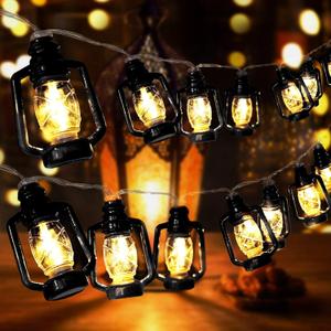 AceList Camping Lantern String Light 20 LED Camping Lights Battery and USB Operated, Happy Camper Mini Kerosene Lamp Perfect for Camping Decorations, Party, Classroom, Christmas and Travel
