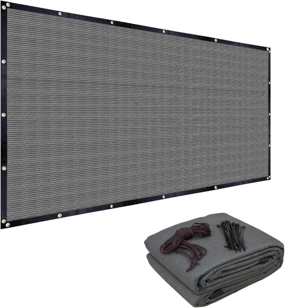 FAIR WIND 90% Sun Shade Cloth with Improved Grommets 8' x 10' Outdoor Sun Screen Fabric Cover for Patio Garden Pergola Canopy - Grey
