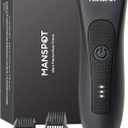 MANSPOT Manscape Groin & Body Hair Trimmer for Men, Electric Ball Pubic Trimmer Shaver,Manscape Kit with 4 Guard,Replaceable Ceramic Blade Heads,Waterproof Wet/Dry Shaver,90 Minutes Shaving (Black)