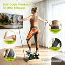 Rock Stepper Side-to-Side Lateral Exercise Machine – Quiet & Stable Low-Impact Hydraulic Rocking Stepper with Resistance Bands & Gym Accessories Equipment for Home Office Workout,Green