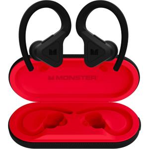Monster DNA Fit Wireless Bluetooth Earbuds - Noise Cancelling Earbuds with Wireless Charging Case & Built-in Microphone, Water Resistant Bluetooth Headphones & Ear Buds (Regular, Black)