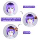 PLULON 7 Pieces Party Wigs and 7 Pieces Sunglass Set, Neon Short Bob Wig Sunglass Pack Costume Colorful Cosplay Wig Daily Party Hairpieces for Bachelorette Neon Party Favors, Halloween and Decorations